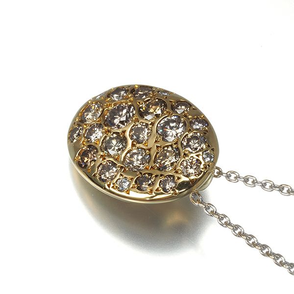 カシケイ ネックレス ダイヤ 1.00ct メランジェ オーバル K18YG/WG 