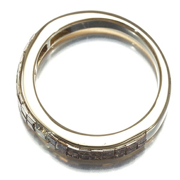 ブラウンダイヤ 0.10ct/1.10ct  ミステリーセッティング リング K18BG 