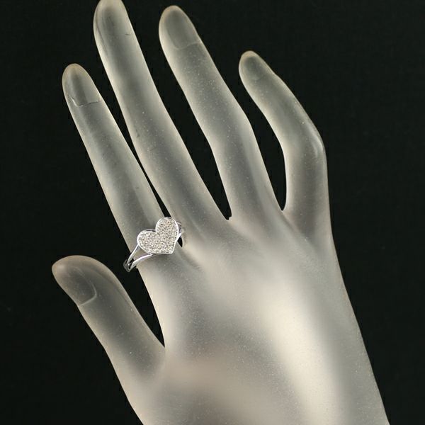 QVC リング ブラウンダイヤ 0.35ct  ハート パヴェ 11号 K18WG 保証書