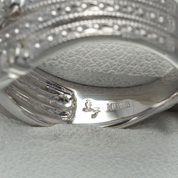 水野薫子 リング ダイヤ 0.05ct  3P ミルグレイン 13号 K18WG 