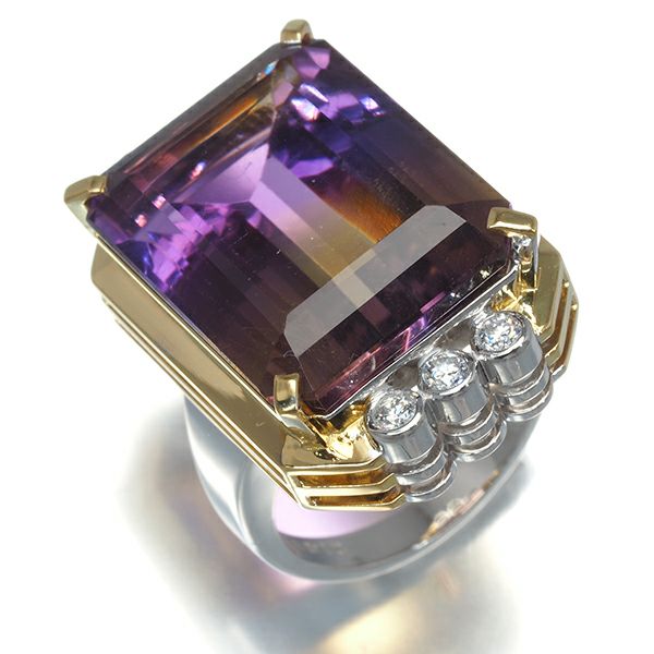 タサキ リング アメトリン 27.08ct ダイヤ 0.26ct  コンビカラー 12.5号 K18YG/WG 