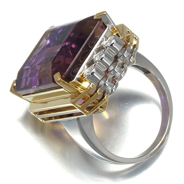 タサキ リング アメトリン 27.08ct ダイヤ 0.26ct  コンビカラー 12.5号 K18YG/WG 