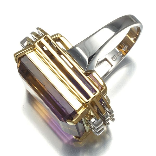 タサキ リング アメトリン 27.08ct ダイヤ 0.26ct  コンビカラー 12.5号 K18YG/WG 