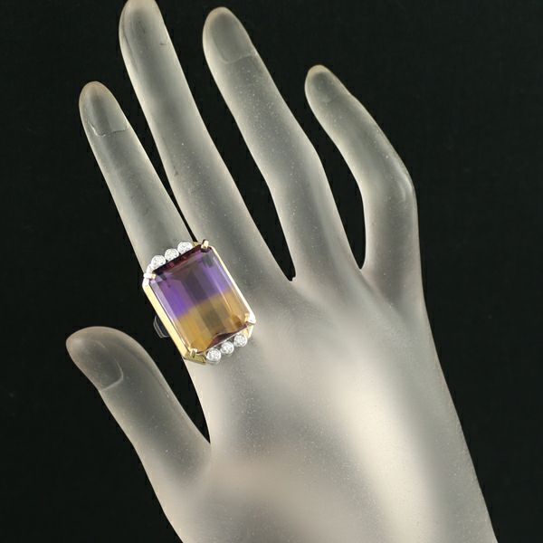 タサキ リング アメトリン 27.08ct ダイヤ 0.26ct  コンビカラー 12.5号 K18YG/WG 