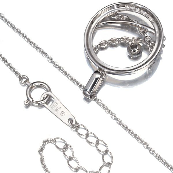 タサキ ネックレス ダイヤ 0.02ct  オープンワーク サークル K18WG 