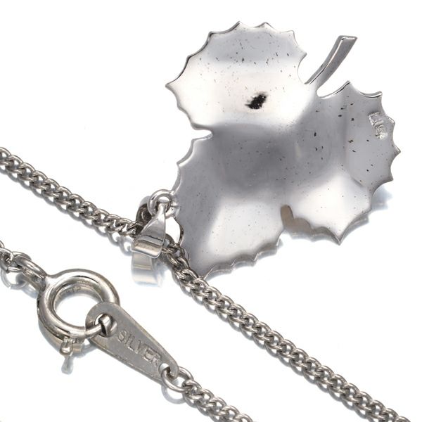 ミキモト ネックレス パール アコヤ真珠 6.8mm  リーフ 艶消し シルバー/シルバー925
