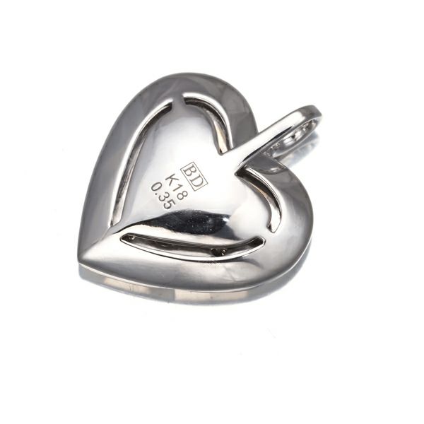 カシケイ ペンダントトップ ダイヤ 0.35ct モティーフ ハート K18WG 