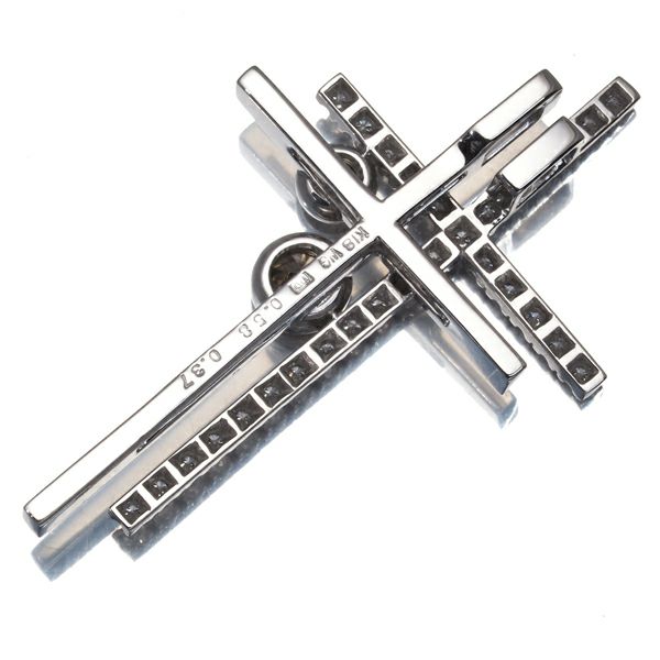 カシケイ ペンダントトップ ダイヤ 0.58ct/0.37ct ダブルクロス  K18WG 
