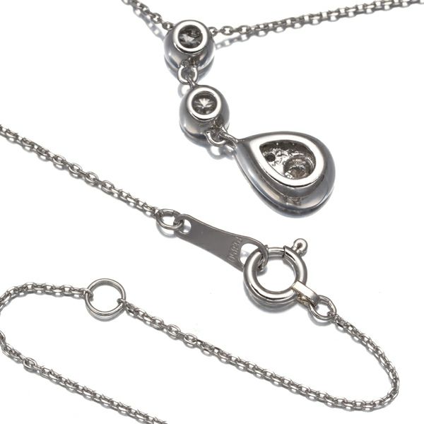 ダイヤ 0.38ct ティアドロップ パヴェ  ネックレス Pt900/Pt850 