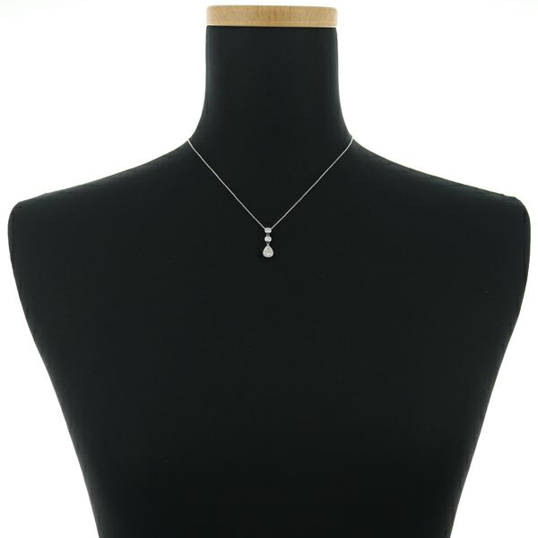 ダイヤ 0.38ct ティアドロップ パヴェ  ネックレス Pt900/Pt850 