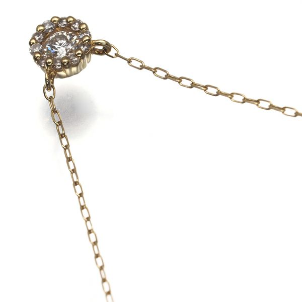 ダイヤ 0.13ct   ネックレス K18YG 