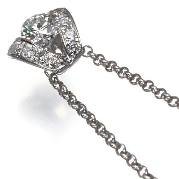 ダイヤ 0.427ct/0.20ct H SI1 EX   ネックレス Pt900/Pt850 鑑定書