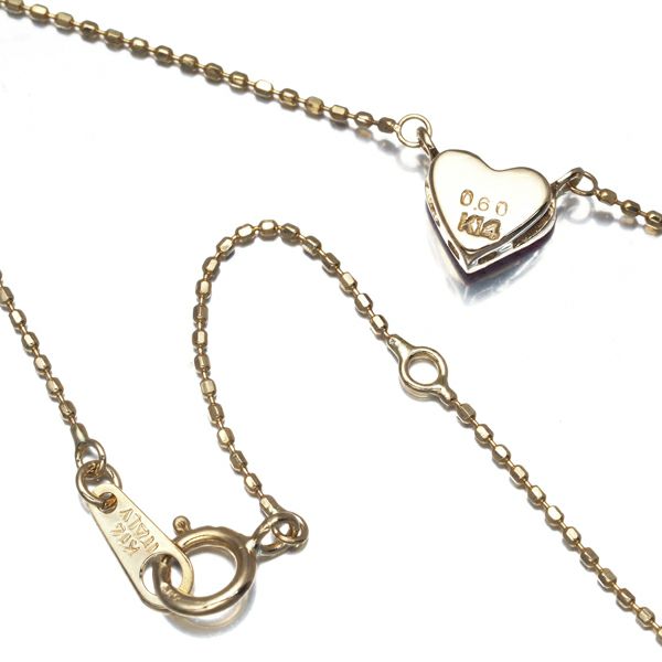 ルビー 0.60ct ミステリーセッティング ハート  ネックレス K14YG 