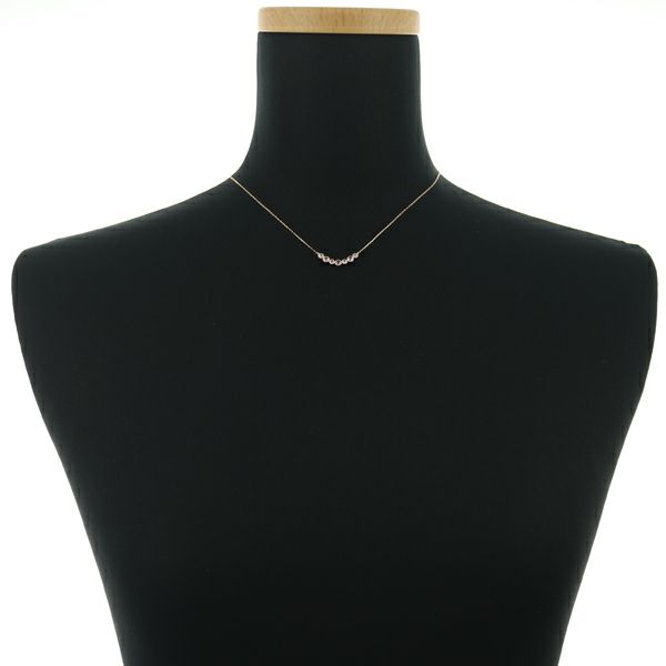 ローズカットダイヤ 0.08ct ピンクサファイア 0.22ct   ネックレス K18PG 