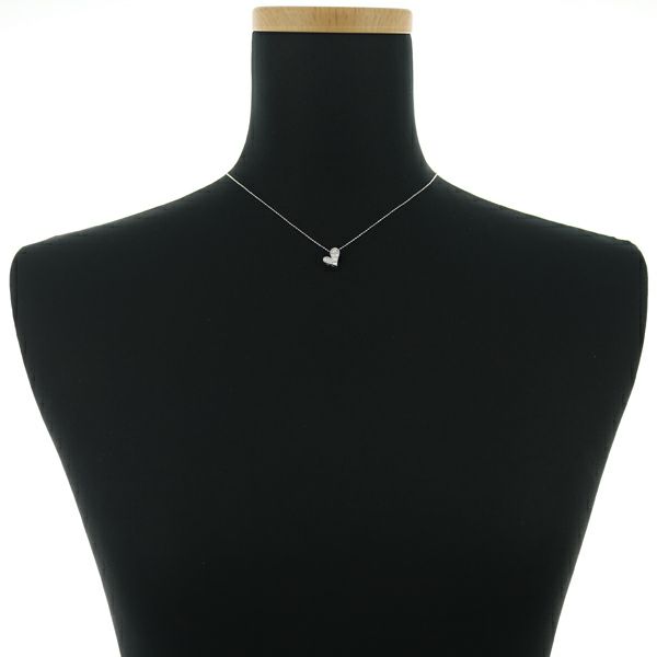 ダイヤ 0.30ct ハート パヴェ  ネックレス K18WG 