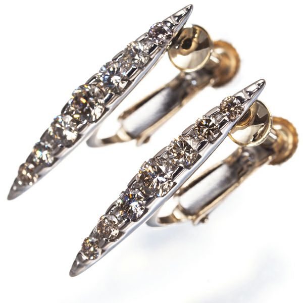カシケイ イヤリング ダイヤ 0.60ct ネイキッド  K18BG 