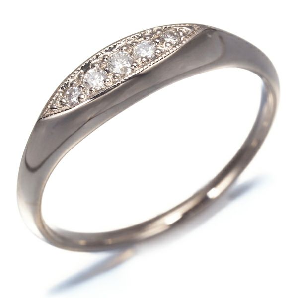 アガット リング ダイヤ 0.06ct  5P 11号 K10WG 