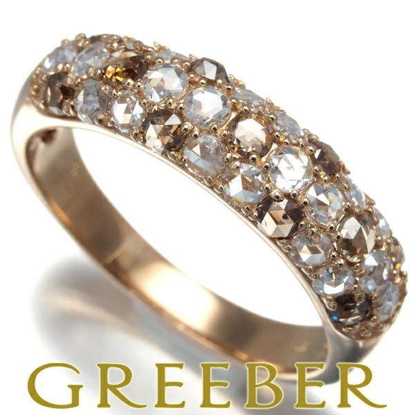 ローズカットダイヤ 0.35ct/0.45ct   リング K18PG 