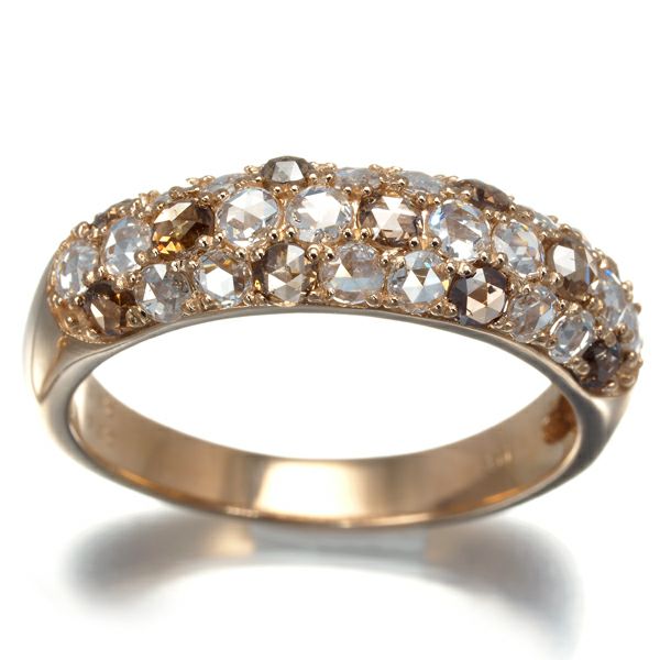 ローズカットダイヤ 0.35ct/0.45ct   リング K18PG 