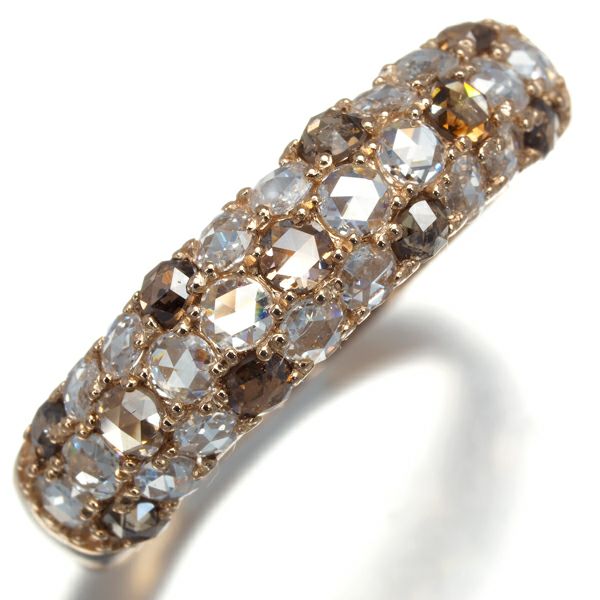 ローズカットダイヤ 0.35ct/0.45ct   リング K18PG 