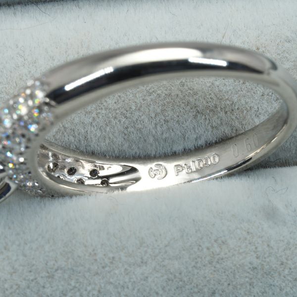 タサキ リング ダイヤ 0.60ct G VVS1 EX/0.40ct ソリティア 12号 Pt1000 鑑定書