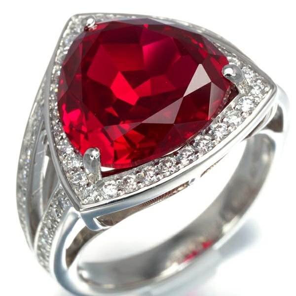 クレサンベール リング 再結晶ルビー 7.11ct ダイヤ 0.57ct  11号 Pt900 保証書
