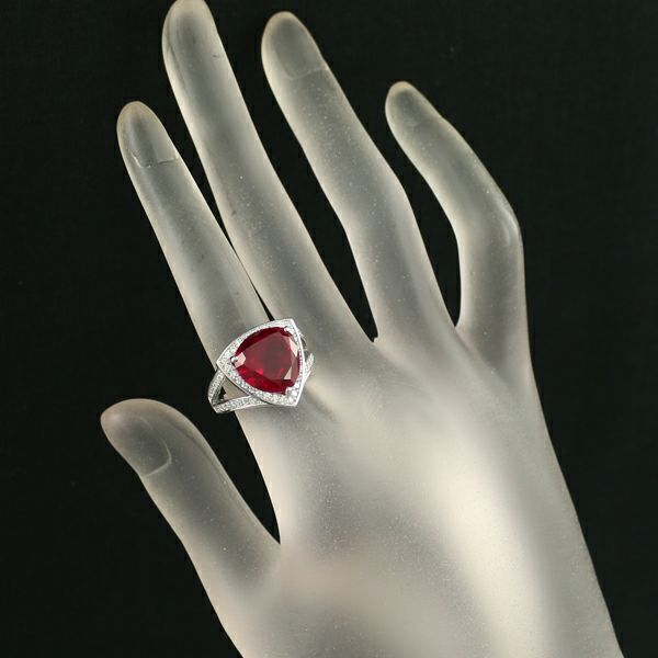クレサンベール リング 再結晶ルビー 7.11ct ダイヤ 0.57ct  11号 Pt900 保証書