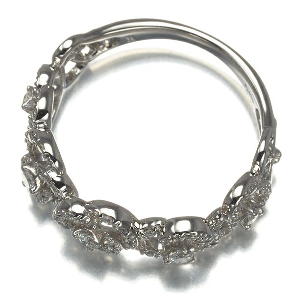 ヴァンドーム リング ダイヤ 0.20ct  透かし ローズ フラワー 9号 Pt950 