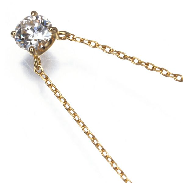 ヴァンドーム ネックレス ダイヤ 0.282ct  一粒 K18YG 