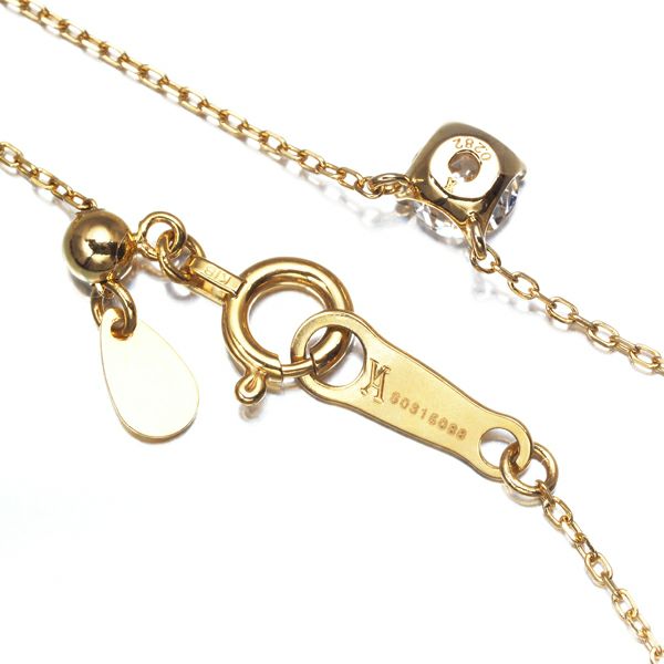 ヴァンドーム ネックレス ダイヤ 0.282ct  一粒 K18YG 