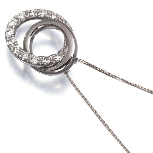 ヴァンドーム ネックレス ダイヤ 0.314ct  ダブルフープ Pt950/Pt850 