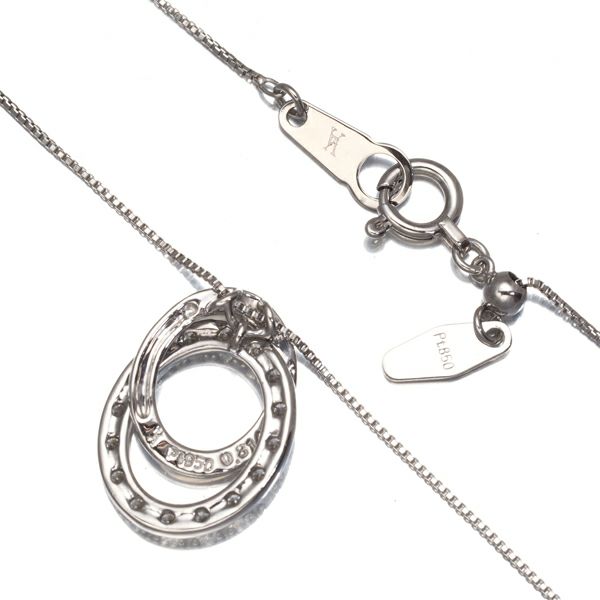 ヴァンドーム ネックレス ダイヤ 0.314ct  ダブルフープ Pt950/Pt850 