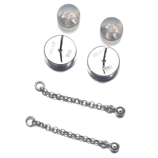 セリーヌ ピアス ダイヤ マカダム チャーム 2WAY K18WG 