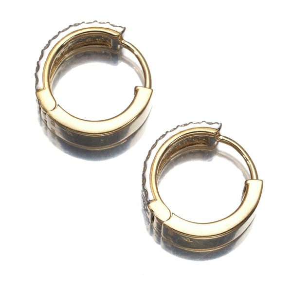セイレーンアズーロ ピアス ダイヤ 0.18ct/0.18ct  フープ パヴェ K18YG/WG 