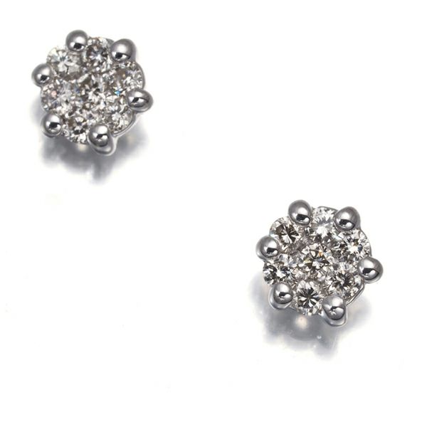 ダイヤ 0.11ct/0.11ct パヴェ  ピアス K18WG 