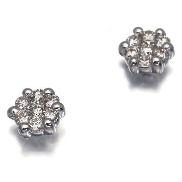 ダイヤ 0.11ct/0.11ct パヴェ  ピアス K18WG 