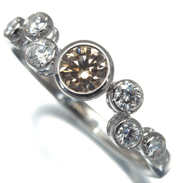 カシケイ リング ダイヤ 0.36ct/0.20ct ベゼル 13号 Pt900 