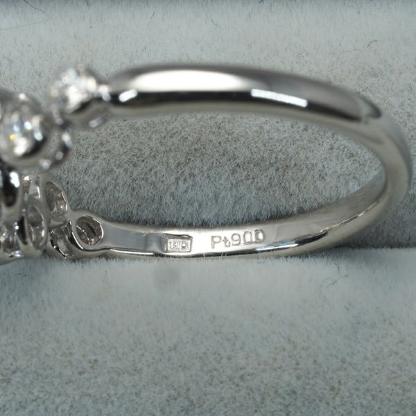 カシケイ リング ダイヤ 0.36ct/0.20ct ベゼル 13号 Pt900 