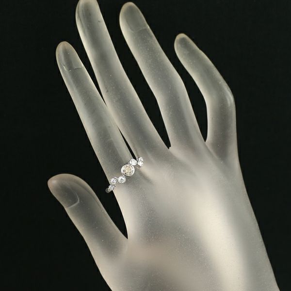 カシケイ リング ダイヤ 0.36ct/0.20ct ベゼル 13号 Pt900 