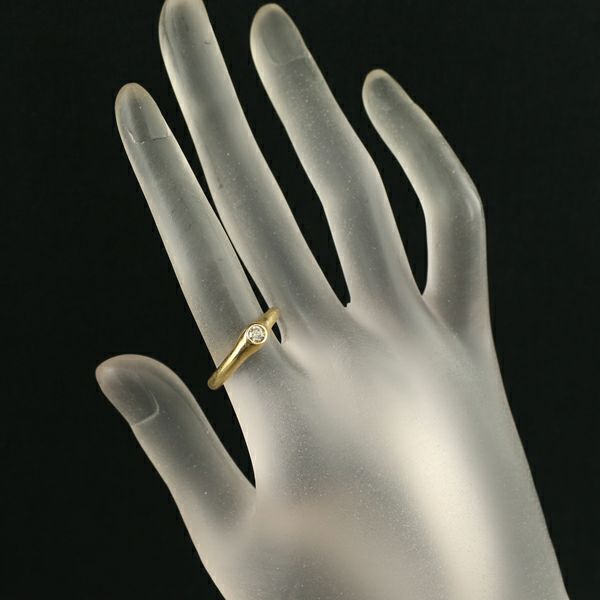 カシケイ リング ダイヤ 0.14ct スピーシーズ 一粒 艶消し 11.5号 K18YG 