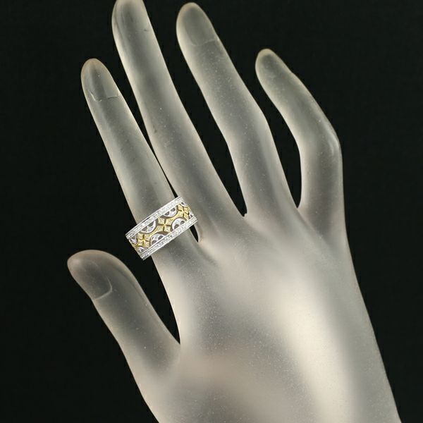 カールブラックバーン リング ダイヤ 0.75ct コンビカラー ミルグレイン 10号 K18YG/WG 