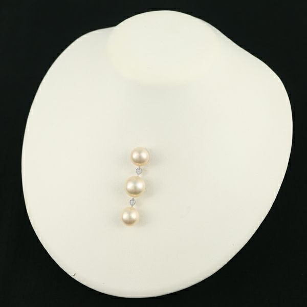タサキ ペンダントトップ マベパール 真珠 12.2-13.6mm ダイヤ 0.03ct  2WAY K18WG 