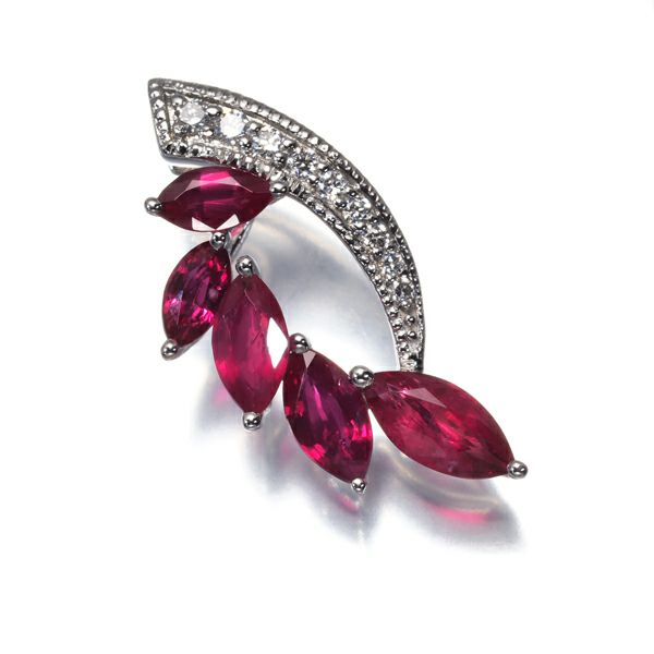 GSTV ペンダントトップ ルビー 0.75ct ダイヤ 0.05ct   Pt950 