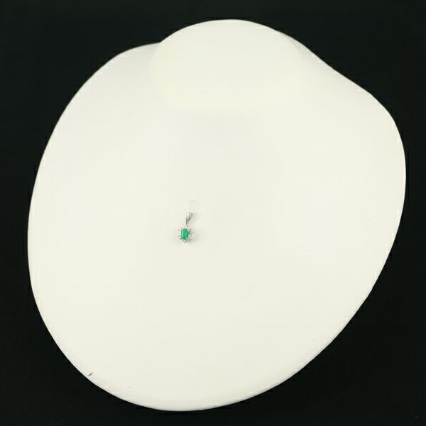 エメラルド 0.37ct ダイヤ 0.06ct   ペンダントトップ Pt900 
