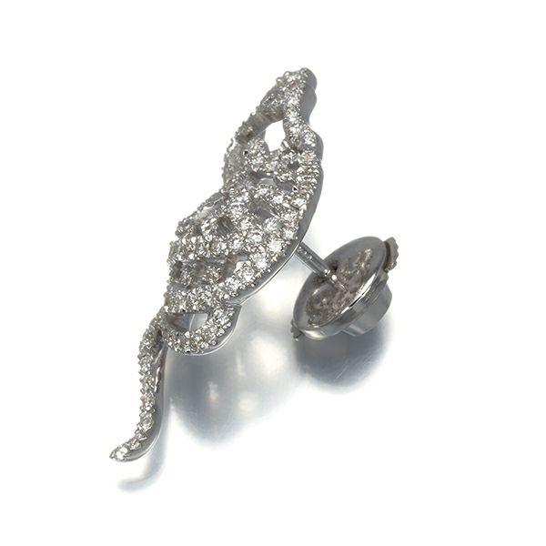 ダイヤ 0.41ct 虎 アニマル 透かし ピン  ブローチ K18WG/K14WG/合金 