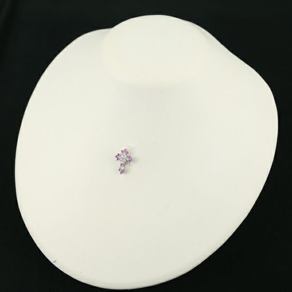 笠原真寿美 ペンダントトップ ダイヤ 0.25ct サファイア 0.30ct  クロス K18WG 