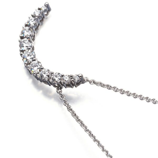 ミキモト ネックレス ダイヤ 0.46ct  ムーン K18WG 