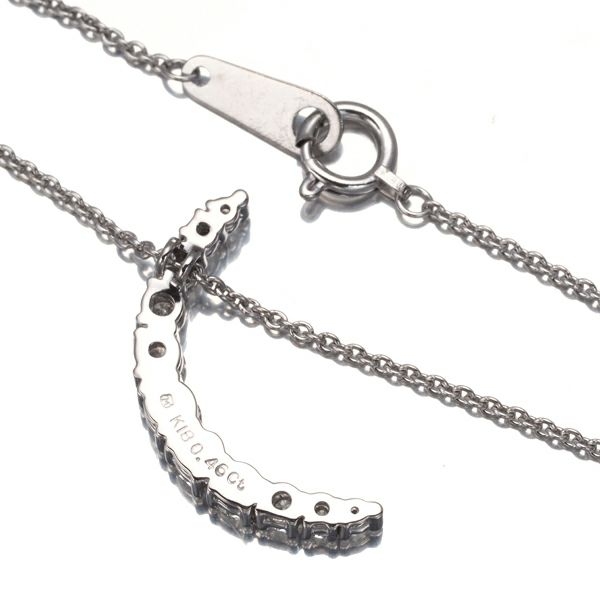 ミキモト ネックレス ダイヤ 0.46ct  ムーン K18WG 