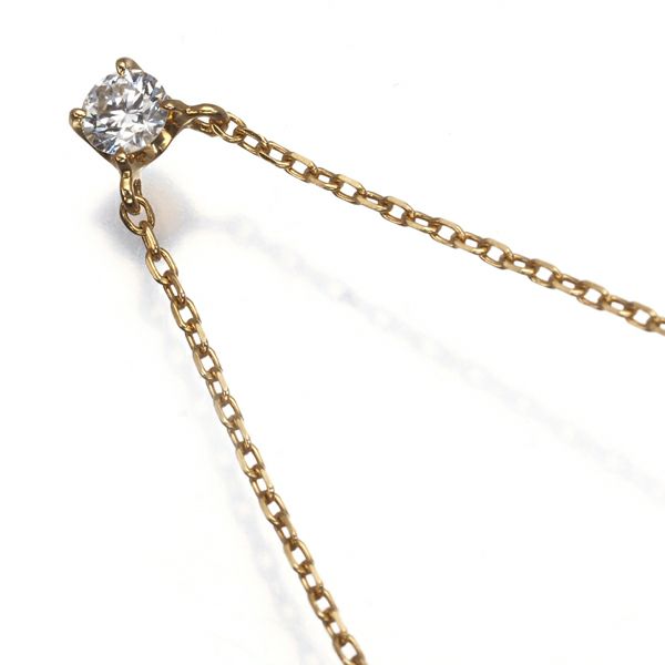ヴァンドーム ネックレス ダイヤ 0.082ct  一粒 K18YG 