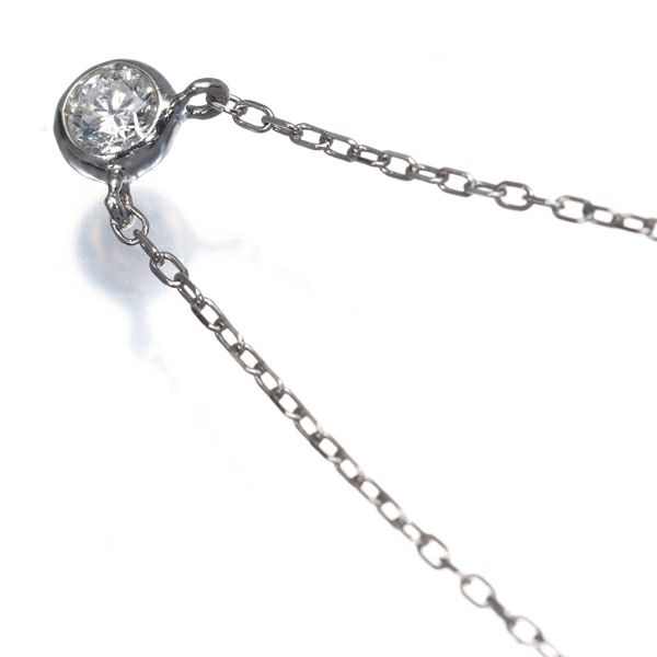 ヴァンドーム ネックレス ダイヤ 0.10ct  ベゼル 一粒 Pt900/Pt850 